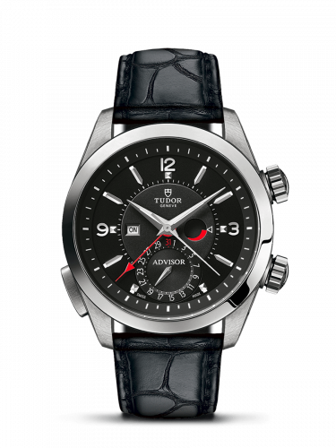 Tudor Heritage Advisor Stainless Steel / TItanium / Black / Alligator 79620TN-0006