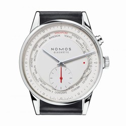 Nomos Glashutte Zrich Weltzeit Red Dot Silver 805.S6