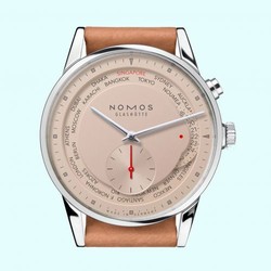Nomos Glashutte Zrich Weltzeit Red Dot Salmon 805.S7