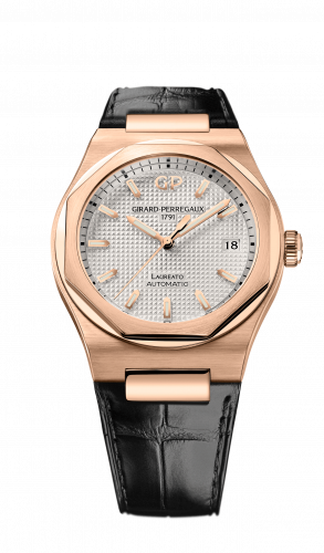 Girard-Perregaux Laureato 38 Automatic Pink Gold / Silver / Alligator 81005-52-132-BB6A