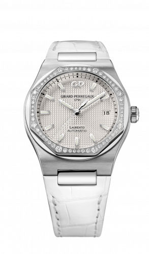 Girard-Perregaux Laureato 38 Automatic Stainless Steel / Diamond / Silver / Alligator 81005D11A131-BB6A