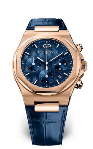 Girard-Perregaux Laureato 42 Chronograph Pink Gold / Blue / Alligator 81020-52-432-BB4A