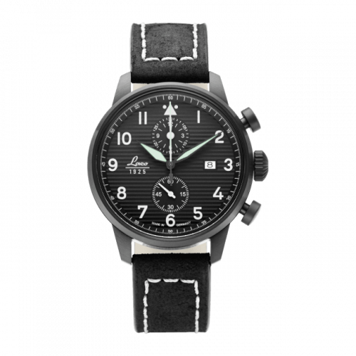 Laco Pilot Watch Special Models Model Lausanne / Stainless Steel / Black 861975