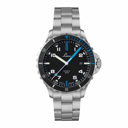 Laco Squad Watch Atlantik MB / Stainless steel / Black 862108.MB