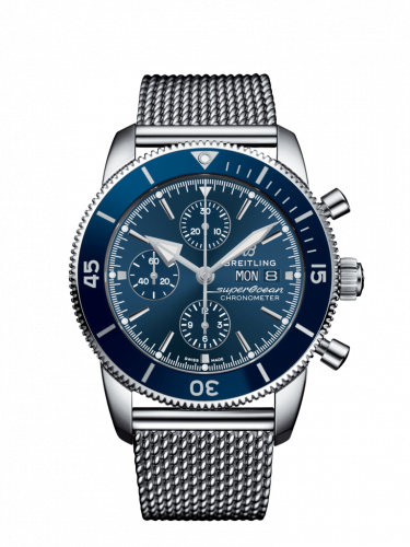 Breitling Superocean Heritage II Chronograph 44 Stainless Steel / Blue / Milanese A13313161C1A1