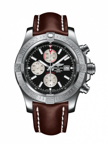Breitling Super Avenger II Stainless Steel / Volcano Black / Calf / Folding A1337111/BC29/444X/A20D.1