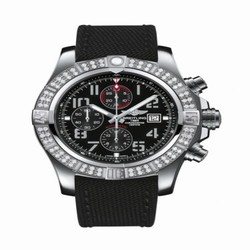 Breitling Super Avenger II Stainless Steel / Diamond / Volcano Black / Military / Pin A1337153/BC28/104W/A20BA.1