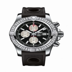 Breitling Super Avenger II Stainless Steel / Diamond / Volcano Black / Rubber / Pin A1337153/BC29/201S