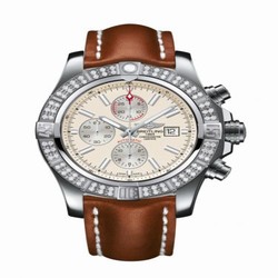 Breitling Super Avenger II Stainless Steel / Diamond / Stratus Silver / Calf / Pin A1337153/G779/439X/A20BA.1