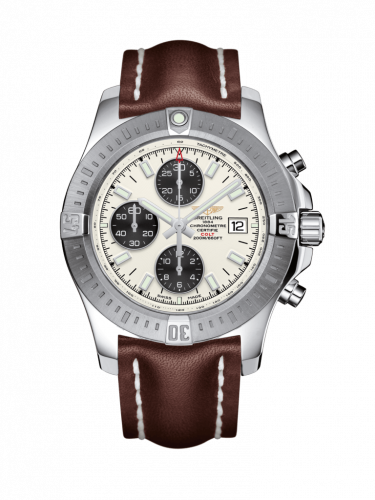 Breitling Colt Chronograph Automatic Stainless Steel / Stratus Silver / Calf / Folding A1338811/G804/438X/A20D.1