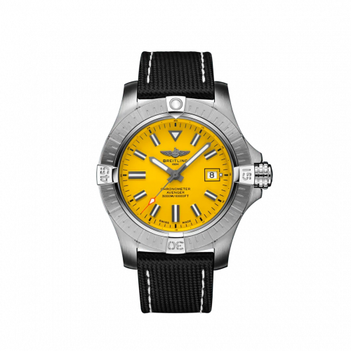 Breitling Avenger Automatic 45 Seawolf Stainless Steel / Yellow / Military / Pin A17319101I1X1