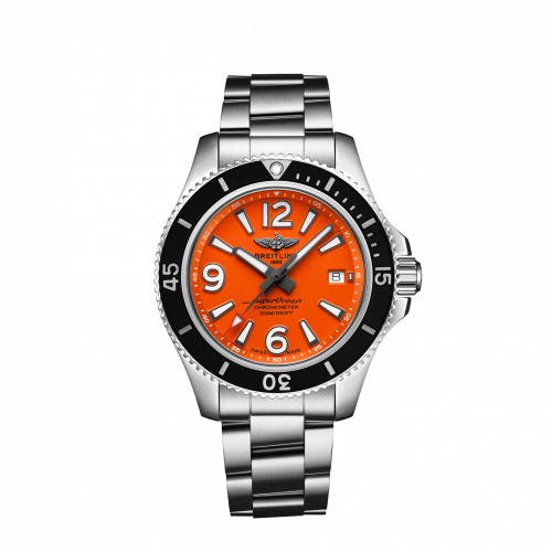 Breitling Superocean 42 Stainless Steel / Orange / Bracelet A17366D71O1A1