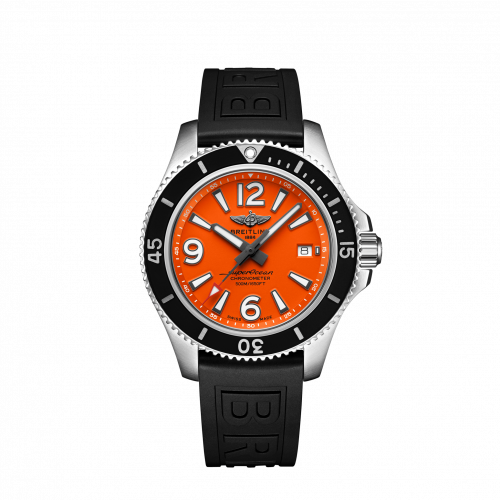 Breitling Superocean 42 Stainless Steel / Orange / Rubber / Pin A17366D71O1S1