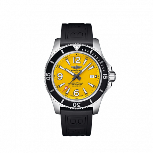 Breitling Superocean 44 Stainless Steel / Yellow / Rubber / Folding A17367021I1S2