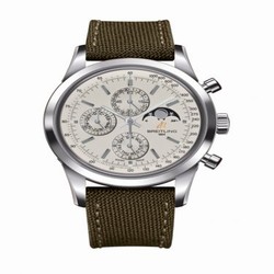 Breitling Transocean Chronograph 1461 Stainless Steel / Silver / Military / Pin A1931012/G750/106W/A20BA.1