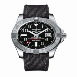 Breitling Avenger II GMT Stainless Steel / Volcano Black / Military / Pin A3239011/BC34/109W/A20BA.1