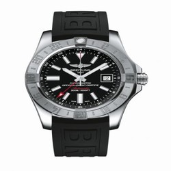 Breitling Avenger II GMT Stainless Steel / Volcano Black / Rubber / Pin A32390111B1S2