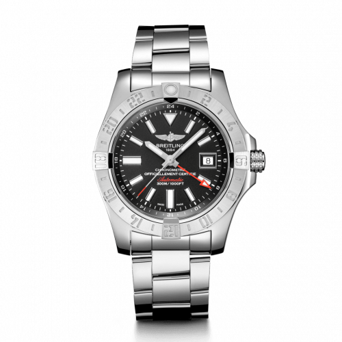 Breitling Avenger II GMT Stainless Steel / Volcano Black / Bracelet A32390111B1A1