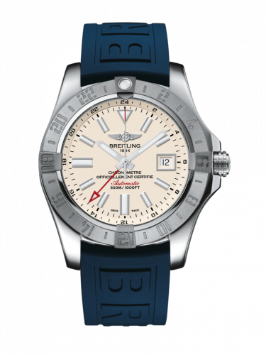 Breitling Avenger II GMT Stainless Steel / Stratus Silver / Rubber / Folding A3239011/G778/157S/A20D.2