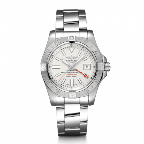 Breitling Avenger II GMT Stainless Steel / Stratus Silver / Bracelet A32390111G1A1