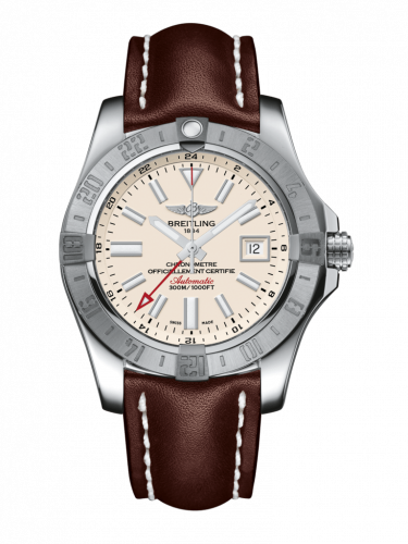 Breitling Avenger II GMT Stainless Steel / Stratus Silver / Calf / Pin A3239011/G778/437X/A20BA.1