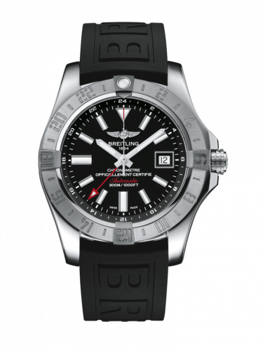 Breitling Avenger II GMT Stainless Steel / Volcano Black / Rubber / Folding A32390111B1S1
