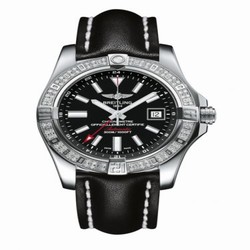 Breitling Avenger II GMT Stainless Steel / Diamond / Volcano Black / Calf A3239053.BC35.435X