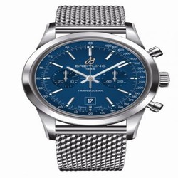 Breitling Transocean Chronograph 38 Blue / Milanese A4131012.C862.171A