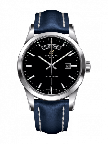 Breitling Transocean Day & Date Stainless Steel / Black / Calf / Folding A4531012/BB69/112X/A20D.1