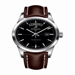 Breitling Transocean Day & Date Stainless Steel / Black / Calf / Pin A4531012/BB69/437X/A20BA.1