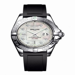 Breitling Galactic 41 Stainless Steel / Pearl Diamond / Rubber A49350L2.A702.132S