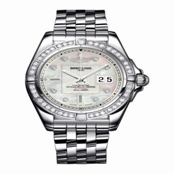 Breitling Galactic 41 Stainless Steel / Diamond / Pearl Diamond / Bracelet A49350LA.A702.366A