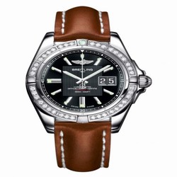 Breitling Galactic 41 Stainless Steel / Diamond / Trophy Black / Calf A49350LA.BA07.425X