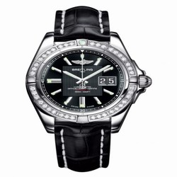 Breitling Galactic 41 Stainless Steel / Diamond / Trophy Black / Croco A49350LA.BA07.728P