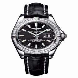Breitling Galactic 41 Stainless Steel / Diamond / Onyx Black / Croco A49350LA.BE58.728P