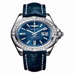Breitling Galactic 41 Stainless Steel / Diamond / Metallica Blue / Croco A49350LA.C806.718P