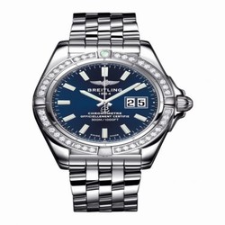 Breitling Galactic 41 Stainless Steel / Diamond / Horizon Blue / Bracelet A49350LA.C929.366A