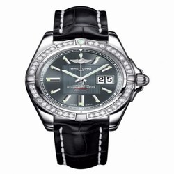 Breitling Galactic 41 Stainless Steel / Diamond / Tomcat Gray / Croco A49350LA.F549.728P