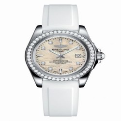 Breitling Galactic 32 Sleek Edition Stainless Steel / Diamond / Pearl Diamond / Rubber A7133053/A801/164S/A14S.1