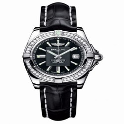 Breitling Galactic 32 Stainless Steel / Diamond / Trophy Black / Croco A71356LA.BA10.777P