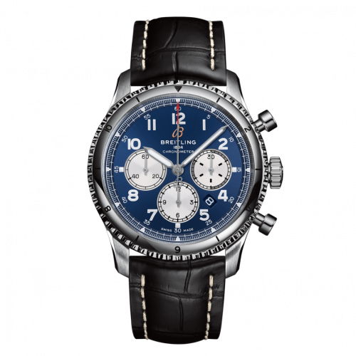 Breitling Aviator 8 B01 Chronograph 43 Stainless Steel / Blue / Croco / Pin AB0119131C1P1