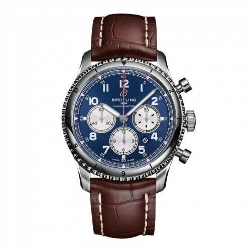 Breitling Aviator 8 B01 Chronograph 43 Stainless Steel / Blue / Croco / Pin AB0119131C1P2