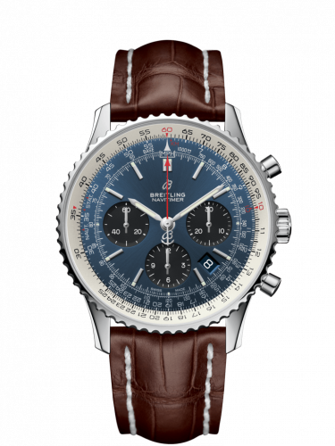 Breitling Navitimer 1 B01 Chronograph 43 Stainless Steel / Blue / Croco / Pin AB0121211C1P2