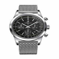 Breitling Transocean Chronograph Stainless Steel / Black / Bracelet AB0152121B1A1