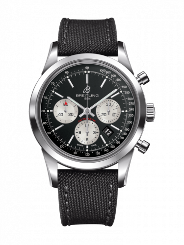 Breitling Transocean Chronograph Stainless Steel / Reverse Panda / Military / Pin AB015212/BF26/109W/A20BA.1