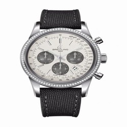 Breitling Transocean Chronograph Stainless Steel / Diamond / Panda / Military AB015253.G724.109W