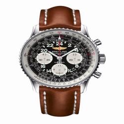 Breitling Cosmonaute Stainless Steel / Black / Calf AB0210B4.BC36.433X