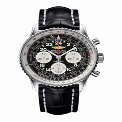 Breitling Cosmonaute Stainless Steel / Black / Croco AB0210B4.BC36.743P