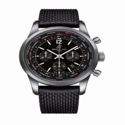 Breitling Transocean Chronograph Unitime Pilot Stainless Steel / Black / Rubber AB0510U6|BC26|267S