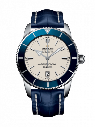 Breitling Superocean Heritage II 46 Stainless Steel / Blue / Silver / Croco / Folding AB202016/G828/747P/A20D.1